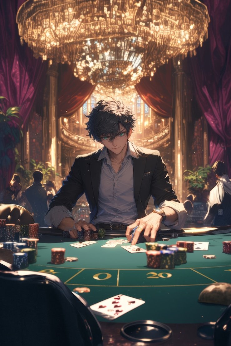 Poker table on kasihjp app showing player avatars, chip stacks, and live action